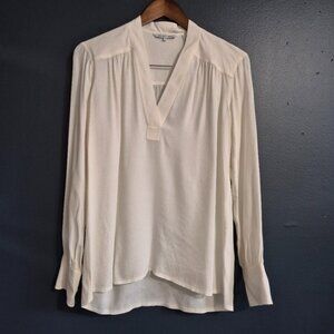 Helmut Lang Cream Textured Pullover Viscose Blouse XS